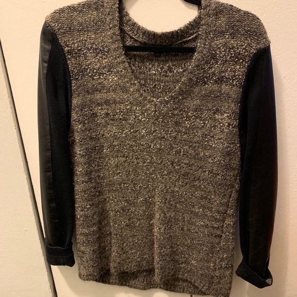 W118 by Walter Baker Faux Leather Sleeved Sweater - Picture 4 of 5